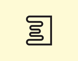 Leinwandbilder - Line E Letter Initial Negative Square Logo Design Template. Business, Company Icon Line Art Vector