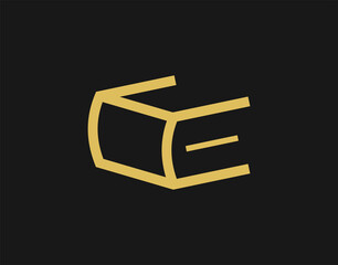 Leinwandbilder - Creative Minimalist Book E Letter Initial Logo Design Template. Business, Company Icon Line Art Vector