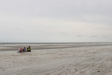 walking on the beach