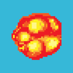 Poster - Comic boom flame. Bang burst explode dynamite with smoke. Lit match and bonfire. Digital icons. Animation Process steps