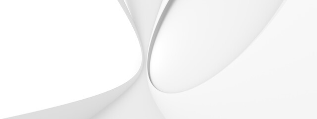 Poster - white building background. abstract circular design. 3d rendering