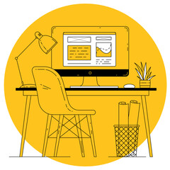 vector office worplace