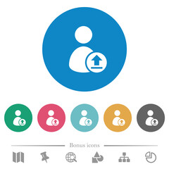 Poster - Upload user account flat round icons
