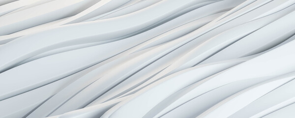 Poster - abstract white round organic geometric shape 3d render illustration