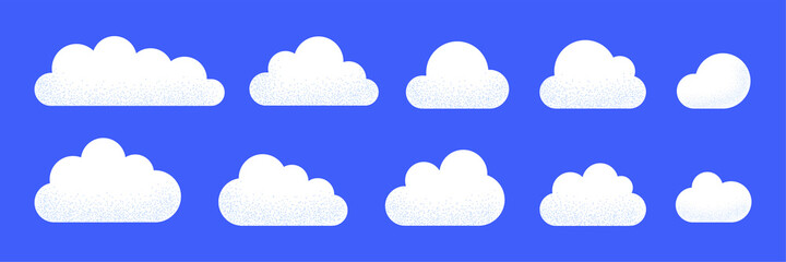 Poster - Clouds icon set. Logo and sign. Cloud technologies. Simple modern design. Flat style Vector illustration.