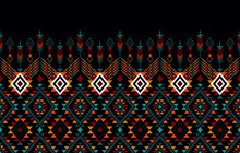 Ethnic Aztec African Seamless Pattern Design. Geometric Fabric Carpet Ornament Native Boho Chevron Textile Decoration. Embroidery Patterns
