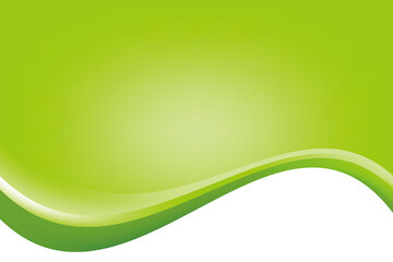 Fototapete - Simple Green Wavy Background Design Template Vector, Green White Flowing Background Element with Copy Space for Text