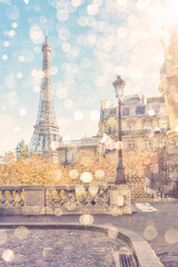 Fototapete - Eiffel Tower in Paris City