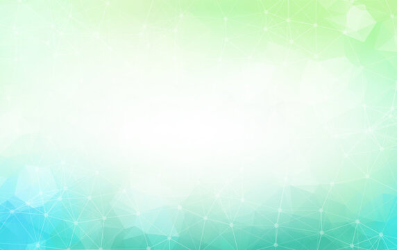 Geometric Green Polygonal background molecule and communication. Connected lines with dots. Minimalism background. Concept of the science, chemistry, biology, medicine, technology.