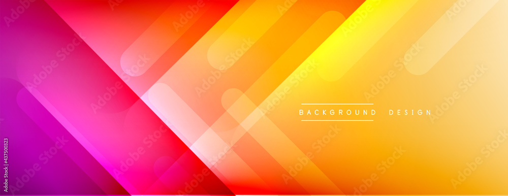 Dynamic lines abstract background. 3D shadow effects and fluid gradients. Modern overlapping forms - obrazy, fototapety, plakaty 