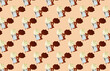 © Vaceslav Romanov - Pattern of beach chairs witth umbrellas on orange background
