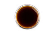 © Natalya Zavyalova - Dark caramel syrup or Soy sauce , isolated on white background. Top view.
