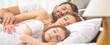 © realstock1 - The happy family sleeping on the comfortable bed