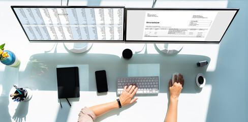 Poster - Spreadsheet Business Data Analyst Working