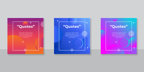 Gradient inspirational quotes social media post collection