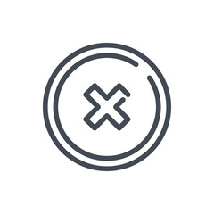 Fototapete - Cancel and delete circle line icon. Cancellation and rejection vector outline sign.