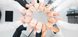 © realstock1 - The business people thumb up on the desktop background. view from above