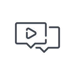 Poster - Video message line icon. Video communication and online dialogue vector outline sign.