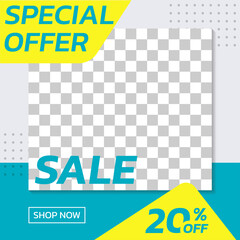 Wall Mural - sale banners template for social media post. modern discount poster or frame set for web advertising