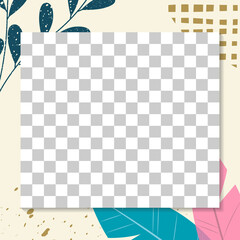 Poster - social media post banner, cover or frame template. trendy floral background. modern layout design wi
