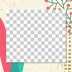 Poster - social media post banner, cover or frame template. trendy floral background. modern layout design wi
