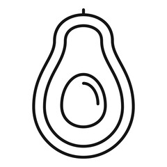 Poster - Half avocado icon, outline style