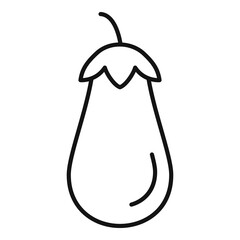 Poster - Eggplant icon, outline style