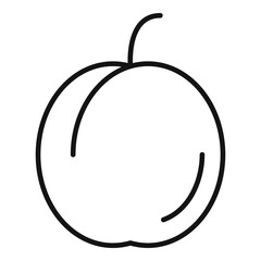 Poster - Peach icon, outline style