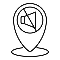 Poster - quiet space location icon, outline style
