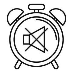 Poster - No alarm clock icon, outline style