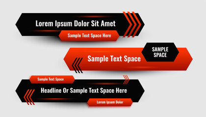 Wall Mural - abstract red lower third geometric modern banner design
