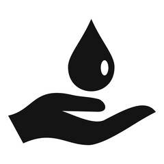 Poster - Essential oils hand drop icon, simple style