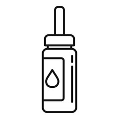 Sticker - Essential oils dropper icon, outline style