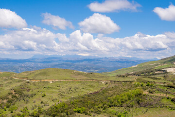 Beautiful landscape on mountain with nice sky