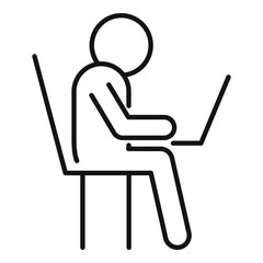 Poster - Home office working icon, outline style