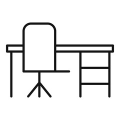 Poster - Home office desktop icon, outline style