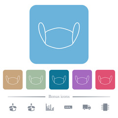 Poster - Medical face mask flat icons on color rounded square backgrounds