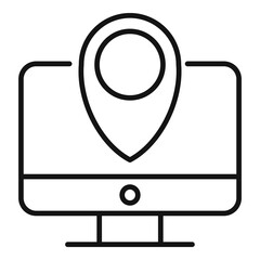 Poster - Home office location icon, outline style