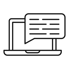 Poster - Home office chat icon, outline style