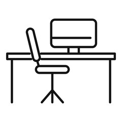 Poster - Home office furniture icon, outline style