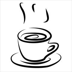 cup of coffee outline sketch. Vector illustration