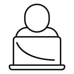 Poster - home office studio icon, outline style