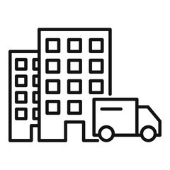 Sticker - Home delivery icon, outline style