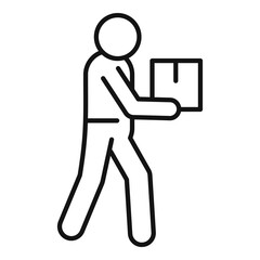 Poster - home delivery courier icon, outline style