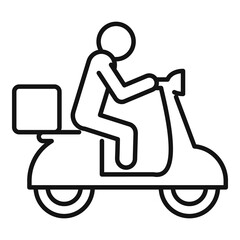Poster - scooter home delivery icon, outline style