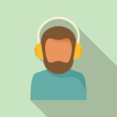 Poster - Podcast speaker icon, flat style