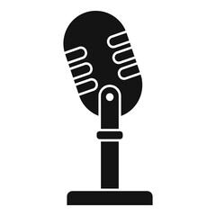 Poster - Studio microphone podcast icon, simple style