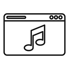 Sticker - Web podcast icon, outline style