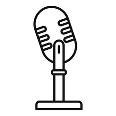Poster - Studio microphone podcast icon, outline style