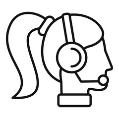 Poster - Woman podcast icon, outline style